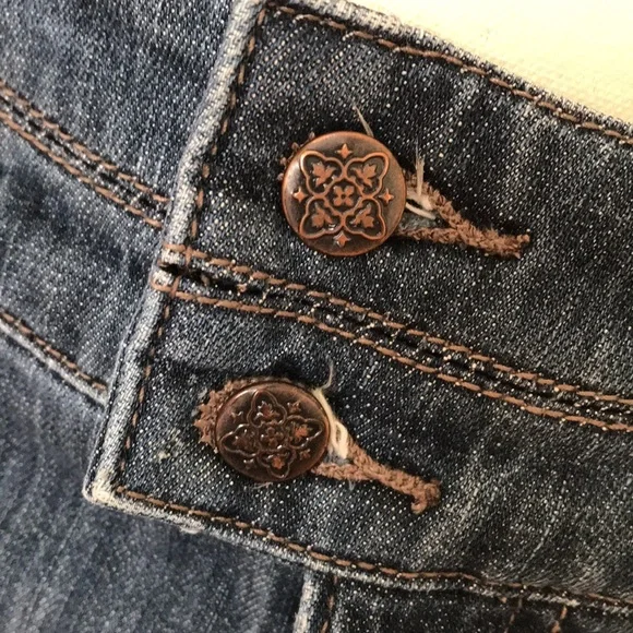 COLORADO womens 8 denim skirt 4 pockets mid blue back split front fly - Picture 4 of 16